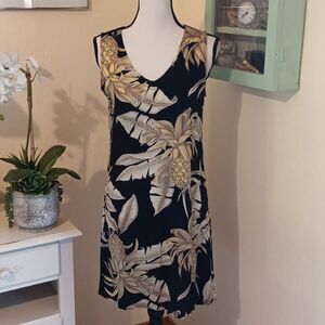 Vintage Peppermint Bay Yellow and Black Pineapple Bay Dress